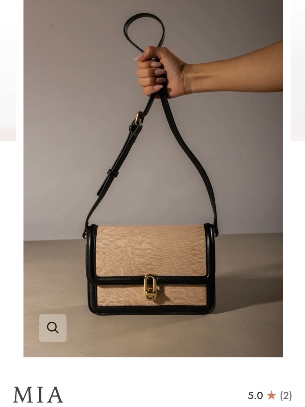 Jules Kae MIA Beige and Black Crossbody Bag